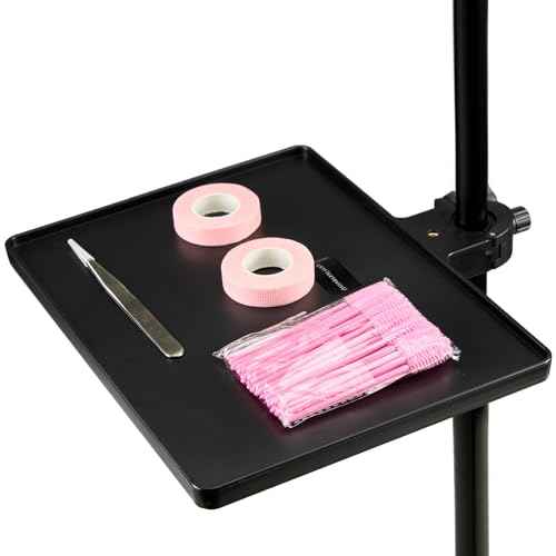 MoyRetty Lash Tray Holder (10.6¡± x 8¡°), Adjustable Plastic Essential Organizer Stand for Lash Techs, Perfect for Salon or Homes Use-Black