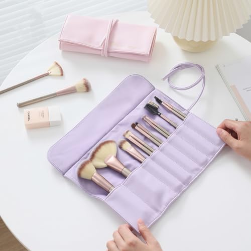 VanFn Travel Makeup Brush Holder, Portable Makeup Brush Organizer Bag, Roll Up Bag Ideal for Eyebrow Eyeshadow Brushes P.Travel Series