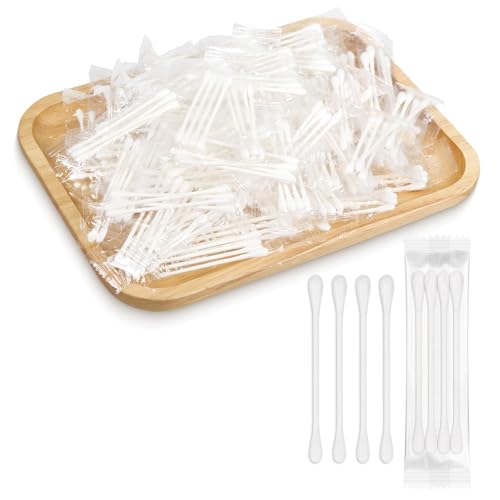 200 Pack Cotton Swabs with Individually Wrapped 4-Piece Bags - Soft Ear & Makeup Applicators