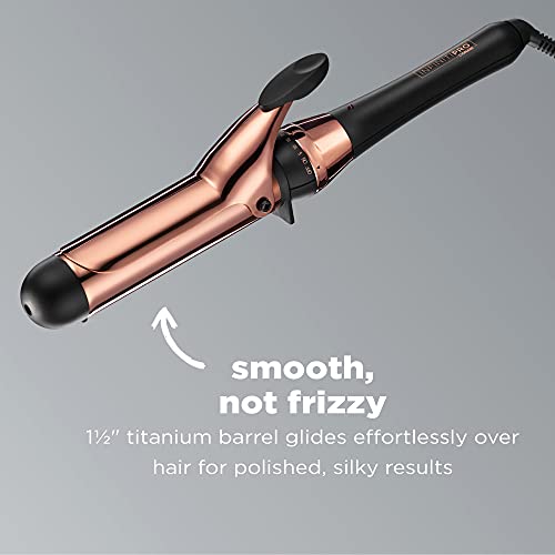 INFINITIPRO BY CONAIR Rose Gold Titanium 1 1/2-Inch Curling Iron, 1 ¨ö inch barrel produces soft waves ? for use on medium and long hair