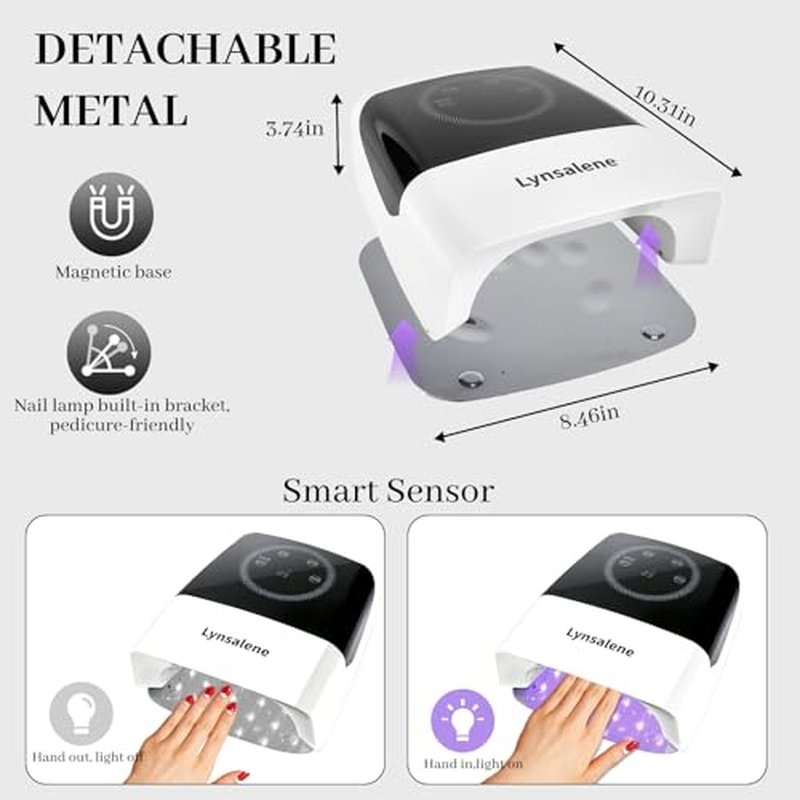 132W UV LED Nail Lamp Rechargeable Cordless Gel Dryer