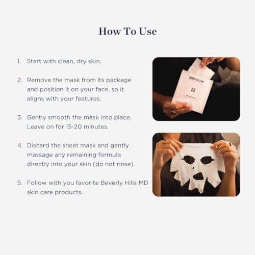 Beverly Hills MD Ageless Volume Hyaluronic Face Mask- Reduce Appearance of Wrinkles, Anti Aging Formula for Plump, Moisturized Skin- 8 Pack- Hydrating & Firming Gentle Sheet Mask