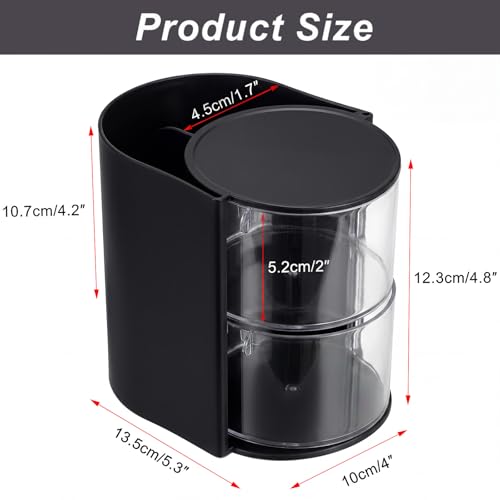 Black 2-Tier Hair Accessories Organizer with Rotating Brush Holder
