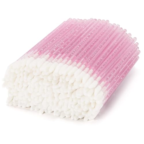 200 Disposable Lip Applicators Brushes Pink Wands