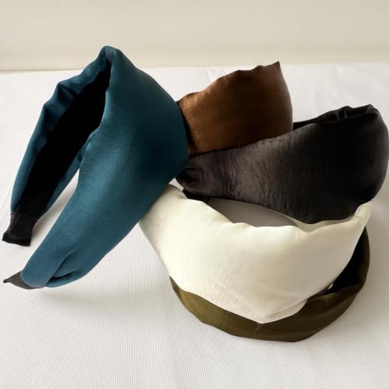 5-Pack Wide No-Slip Headbands for Women & Girls, Padded Satin