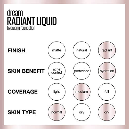 Maybelline Dream Radiant Liquid Foundation Medium Coverage Cocoa
