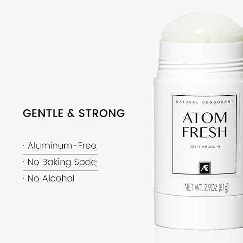 Atom Fresh Mini Deodorant Travel Size for Women - 5 Pack, Aluminum & Baking Soda Free, 72 Hour Odor Protection with Amino Acids