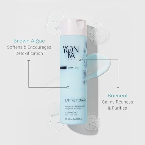 Yonka Lait Nettoyant Facial Cleanser, Gentle Milk Cleanser & Makeup Remover, Daily Plant Based Wash, Moisturize and Balance Skins pH, All Skin Types, Paraben-Free
