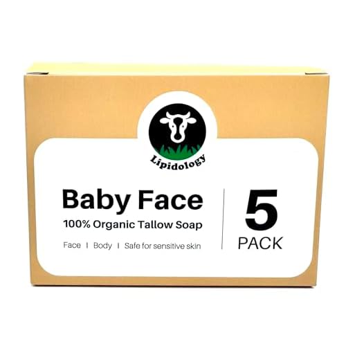 Unscented Tallow Soap, 5 PACK, 300 g - by Lipidology