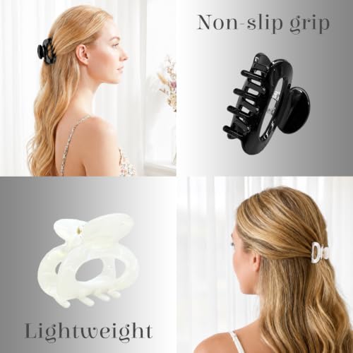 LÉ ÉCLAT Small Claw Hair Clips Set - Assorted Tortoiseshell Non-Slip Hair Accessories for Women