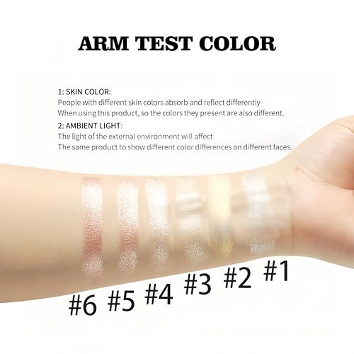 MAEPEOR Baked Highlighter Buildable Lightweight Natural Look Baked Highlighter Powder Palette, Highlight Face for a Shimmery or Matte Finish (Color 05)