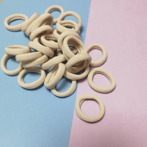 200 Pcs Small Beige Hair Ties for Girls and Women - Soft Elastic Elastics for Thin Hair, Ponytails & Hairstyles