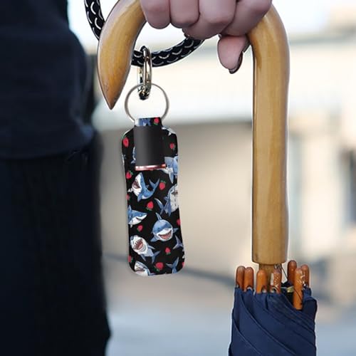 Neoprene Lipstick Holder Keychain - Portable Lip Balm Case