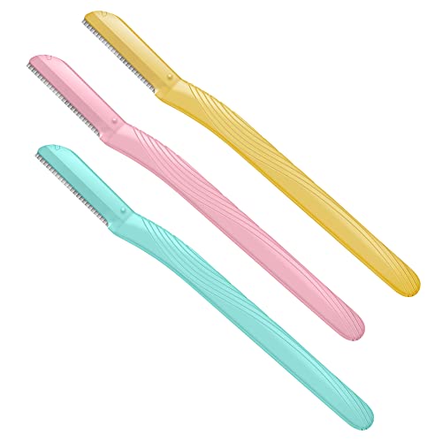 Dermaplaning Face Razor Set - Peach Fuzz & Dead Skin Remover - Multicolor, 3 Pack