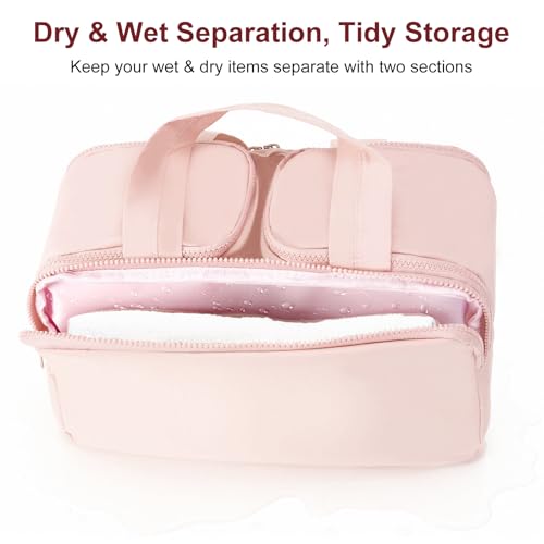 Travel Makeup Bag with Hanging Hook, Water-Resistant Toiletry Organizer