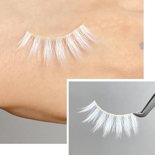 White False Eyelashes - Natural 3 Pairs Handmade Lashes