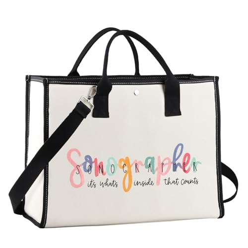 JNIAP Sonographer Makeup Bag Sonographer Gifts Ultrasound Tech Gifts Radiologist Zipper Bag Radiology Gift (Sonographer Tote)