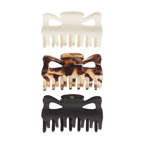 Goody Large Claw Hair Clips, Assorted Neutral Colors, 3-count (Pack of 3)