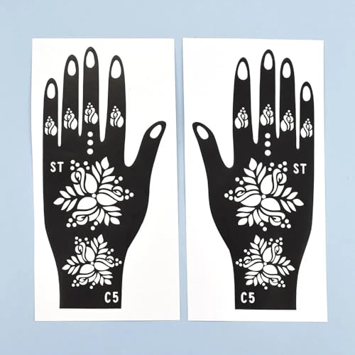 16 Sheet Henna Tattoo Stencil Kit for Hand & Body Art