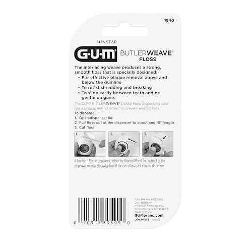 GUM ButlerWeave Woven Dental Floss, Shred Resistant Waxed Floss, Mint Flavored, 1 Count (Pack of 3)