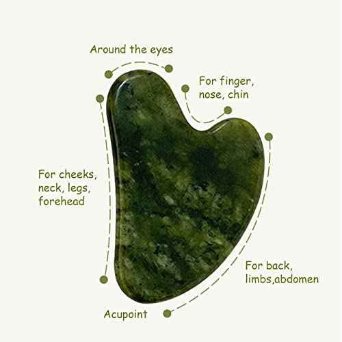 OXT Gua Sha, Premium Gua Sha Facial Tools, Guasha Tool for Face Upgraded, Guasha Natural Jade Stone (Dark Green)