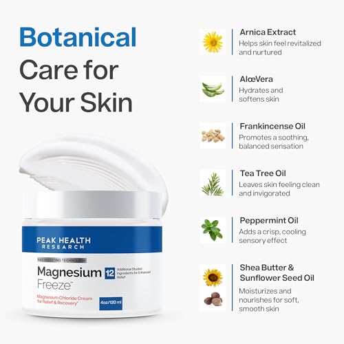 Magnesium Freeze Topical Cream - Joint & Muscle Relief, 4oz