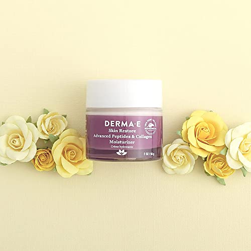 Derma E Advanced Peptides and Collagen Moisturizer ? Double Action Face Cream with Peptide Complex ? Intense Natural Collagen Moisture Day and Night Cream for Women, 2oz