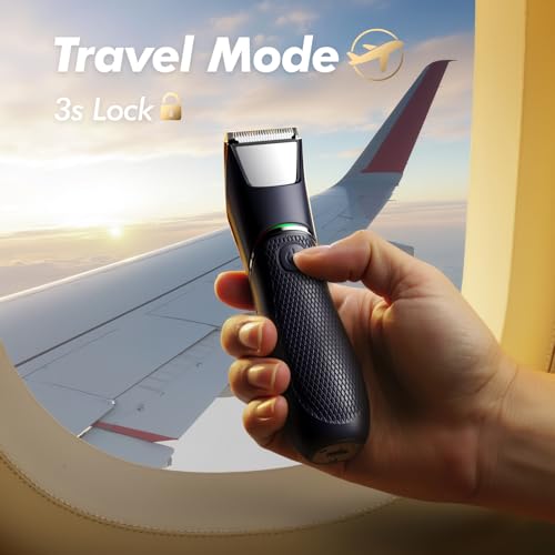 Advanced Body Hair Trimmer for Men with LED & Mirror - IPX7 Waterproof