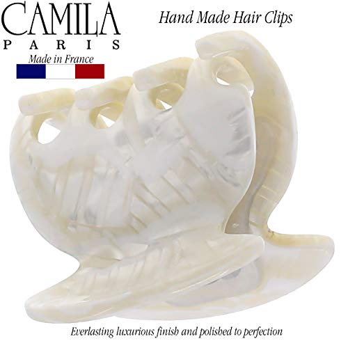 Camila Paris 1.5-Inch White Hair Claw Clip for Women