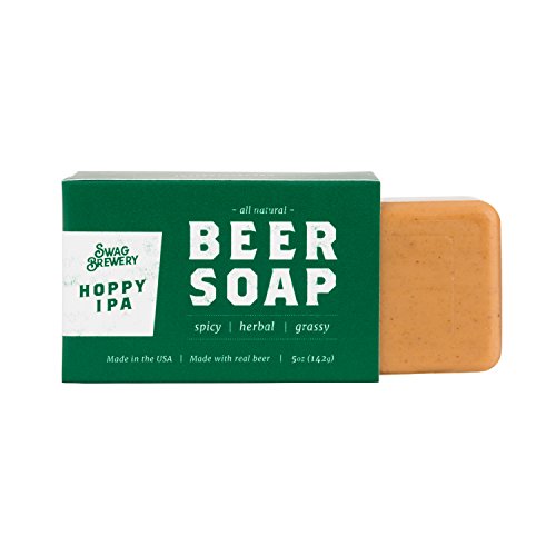 Swag Brewery Hoppy IPA BEER SOAP | Cool Guys Gift for Beer Drinkers, Men, Grooming, Father's and Valentine's Day | All Natural + Made in USA | Man Cave Approved
