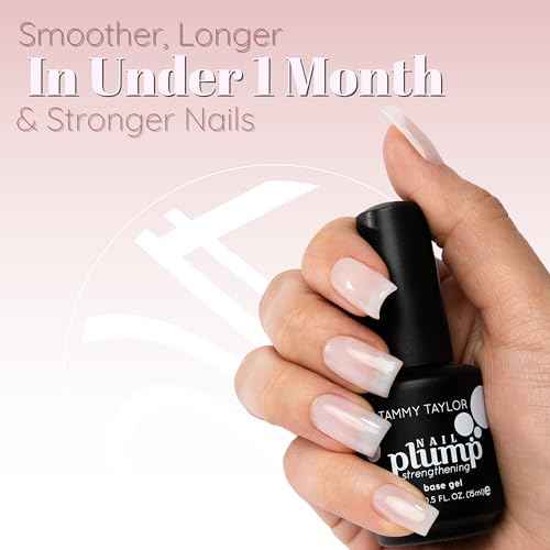 Tammy Taylor Plump Builder Gel Natural Nail Strengthener & Growth Hardener Repair Treatment Serum for Weak & Damaged Nails, Ridge Filler Base Coat Nail Polish, Clear Rubber Base, Endurecedor De U?as