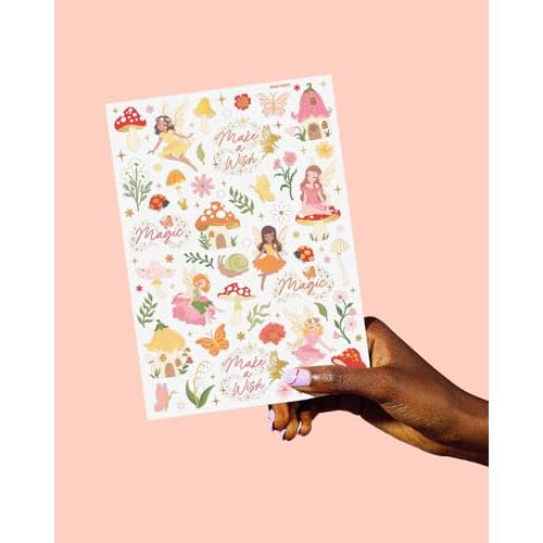 xo, Fetti Woodland Fairy Temporary Tattoos - 84 Foil Styles | Magical Princess Birthday Supplies, Forest Baby Shower Decorations, Girls Garden Accessory