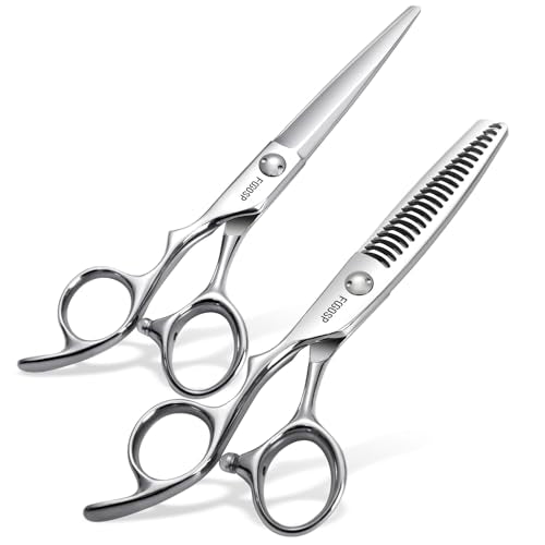 FOGOSP 6-Inch Left Hand Hair Shears Set VG10 Japanese Steel for Barbers & Salons