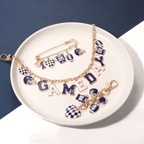 Football Bag Charms Keychain Set for Women & Men