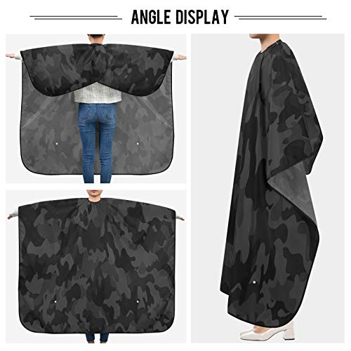 Waterproof Barber Cape Black Camouflage 65" x 55" Hair Cutting