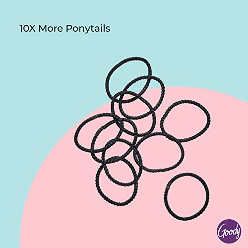 Goody Hair Tie, 10 Count, Black, 4MM | Nonslip | For Medium Hair | Ouchless | Pack of 2