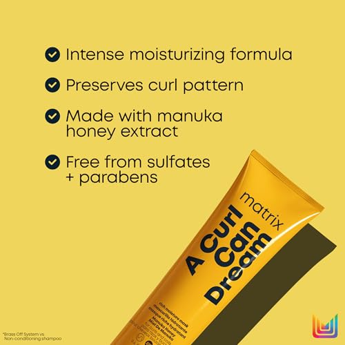 Matrix A Curl Can Dream Rich Mask, Hydrating & Deep Conditioning Leave-In Mask, Curly & Coily Hair, Sulfate & Paraben-Free, Preserves Curl Pattern