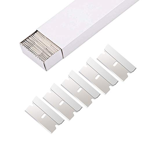 EHDIS 100pcs Razor Blades - Stainless Steel Straight Edge Razor Scraper Blades for Paint Scraper, Box Cutter, Industrial Use