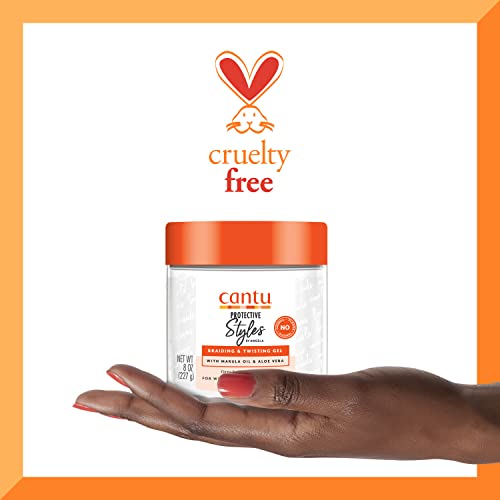 Cantu Protective Styles by Angela Braiding & Twisting Gel with Marula Oil & Aloe Vera, 8 Ounce (Pack of 2)