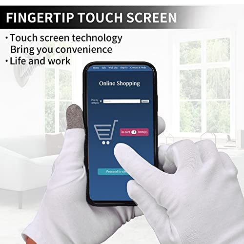 Sibba Touch Screen Cotton Moisturizing Gloves for Dry Hands - 2 Pairs