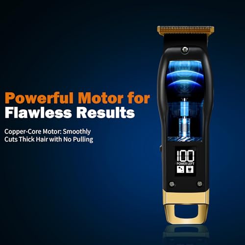 Beard Trimmer for Men - Cordless Hair Clippers with 6 Guide Combs