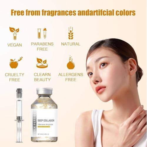 2PCS Deep Collagen Silk Peptide Lifting Ampoule Serum£¬Korean Anti-Aging Facial Essence, Firming Wrinkle-Smoothing Hydrating£¬Non-Greasy Gentle Formul 50ML/1.69FL.OZ
