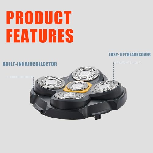Pro Head Shaver Replacement Blades Compatible with MicroTouch Titanium Head Shaver,Precision Electric Shaving for Bald Men. (3 pack)