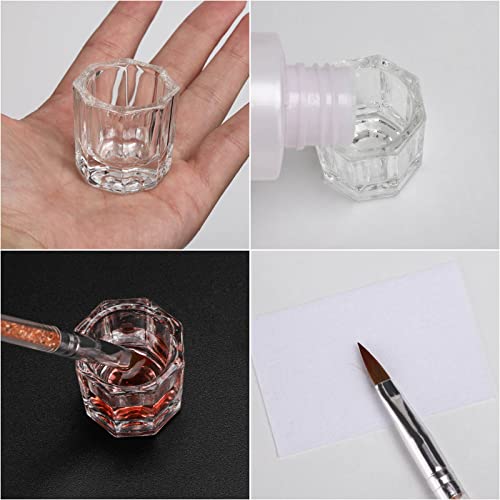 10 Pcs Glass Dappen Dish Cups Small Nail Bowl Monomer Dish Acrylic Liquid and Powder Holder Dapping Dish for Acrylic Nails