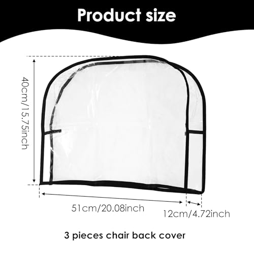 3-Piece Salon Chair Back Cover, PVC Waterproof Protector