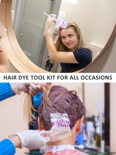 19-Piece Hair Dye Kit with Brush, Bowl & Clips - DIY Hair Bleach