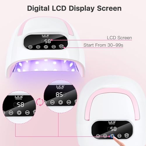 LetGoShop Professional UV LED Nail Lamp - 57W Fast Curing, Auto Sensor, 4 Timer Settings, LCD Display for Gel Polish