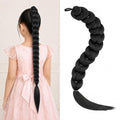 Black Braiding Hair Extensions Ponytail 26 Inch for Cosplay & Halloween