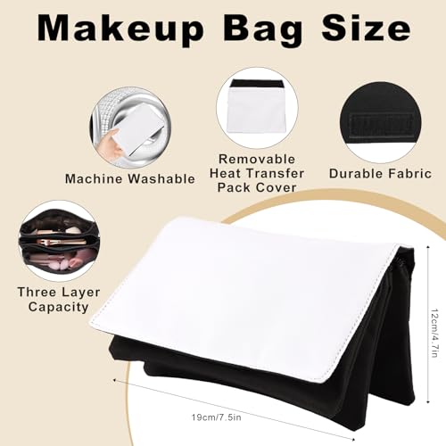 8Pcs Sublimation Blank Canvas Makeup Bags,Sublimation Makeup Bag Bulk DIY Heat Transfer Canvas Pen Case Pencil Cosmetic Makeup Bags Sublimation Bags with Zipper for Makeup Bag Travel Toiletry Pouch