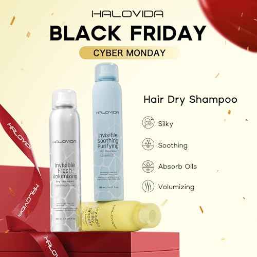 HALOVIDA Dry Shampoo Pack of 3, Dry Scalp Shampoo Spray for Dark Hair Leaves No White Residue, Absorb Oils, Volumizing & Refresh Hair for 72 Hours, 5.07 Fl Oz (Osmanthus Grove+Toyoko Yuzu+Coastal Air)
